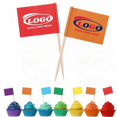 Custom Full Color Imprint Cocktail/Food Paper Flag Toothpick