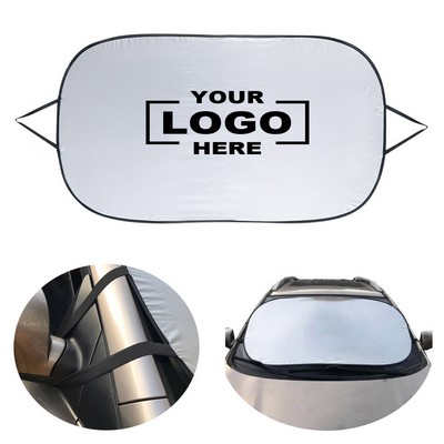 Foldable Single Panel Auto Front Sunshade W/ Pouch