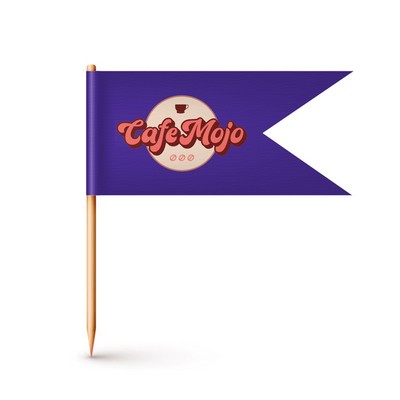 1.2" x 4.5" Custom Paper Toothpick Flags - Style D