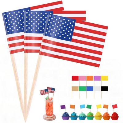Custom 5" Full Color Imprint Cocktail/Food Paper Flag Toothpick